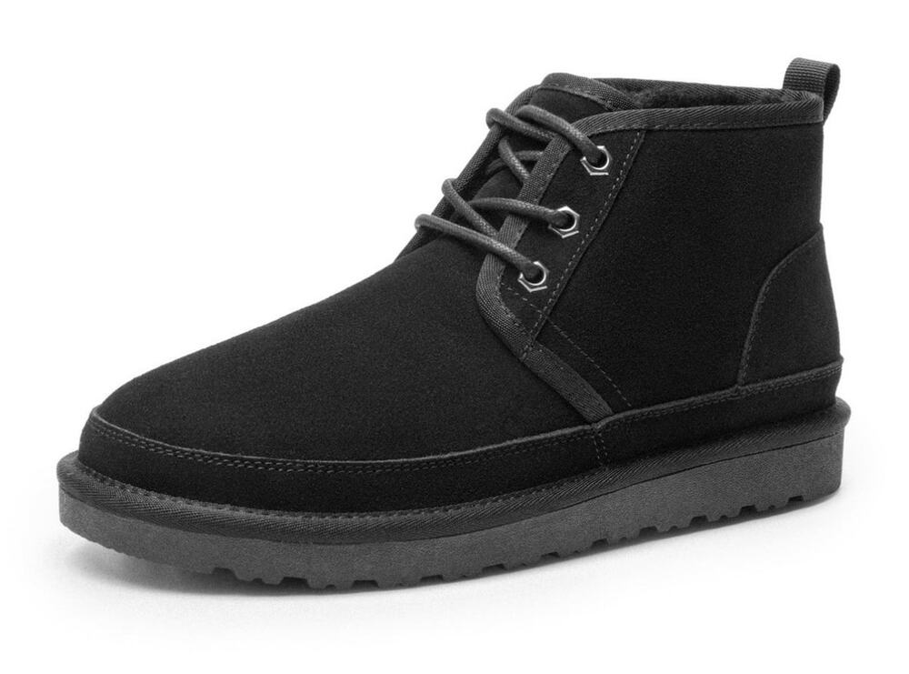 Bruno Marc Men's FuzzyGo Cozy Suede Leather Winter Boot Black Size 11